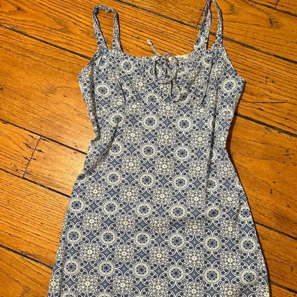 Hawaiian baby blue mini dress